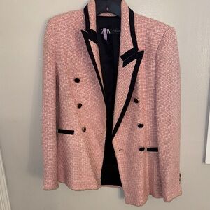 Zara Pink and Black Blazer